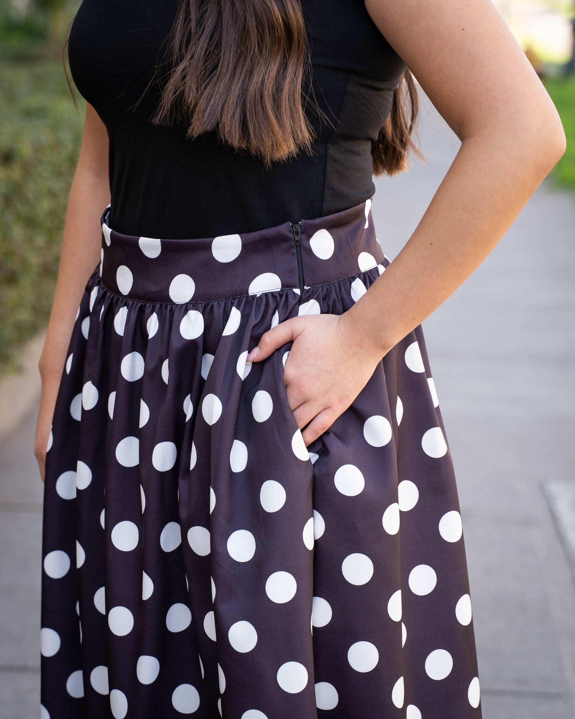 Falda Bra4 Negro Puntos