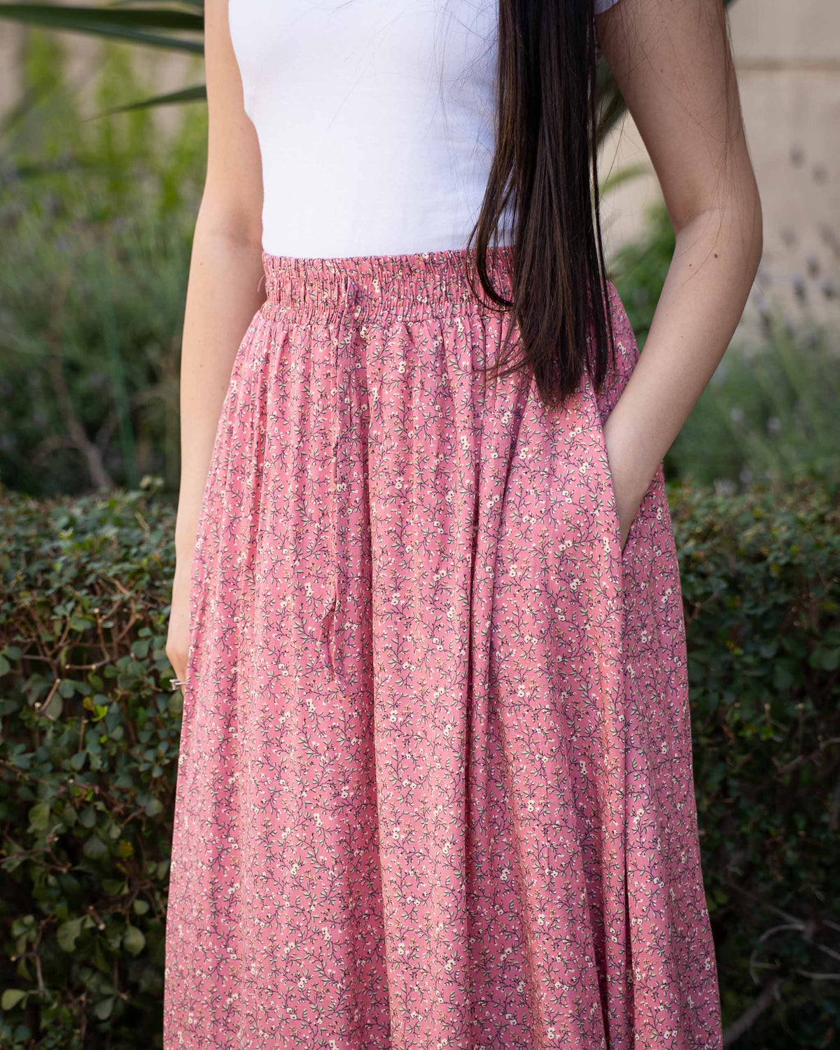 Falda Bra4 Flores Rosada