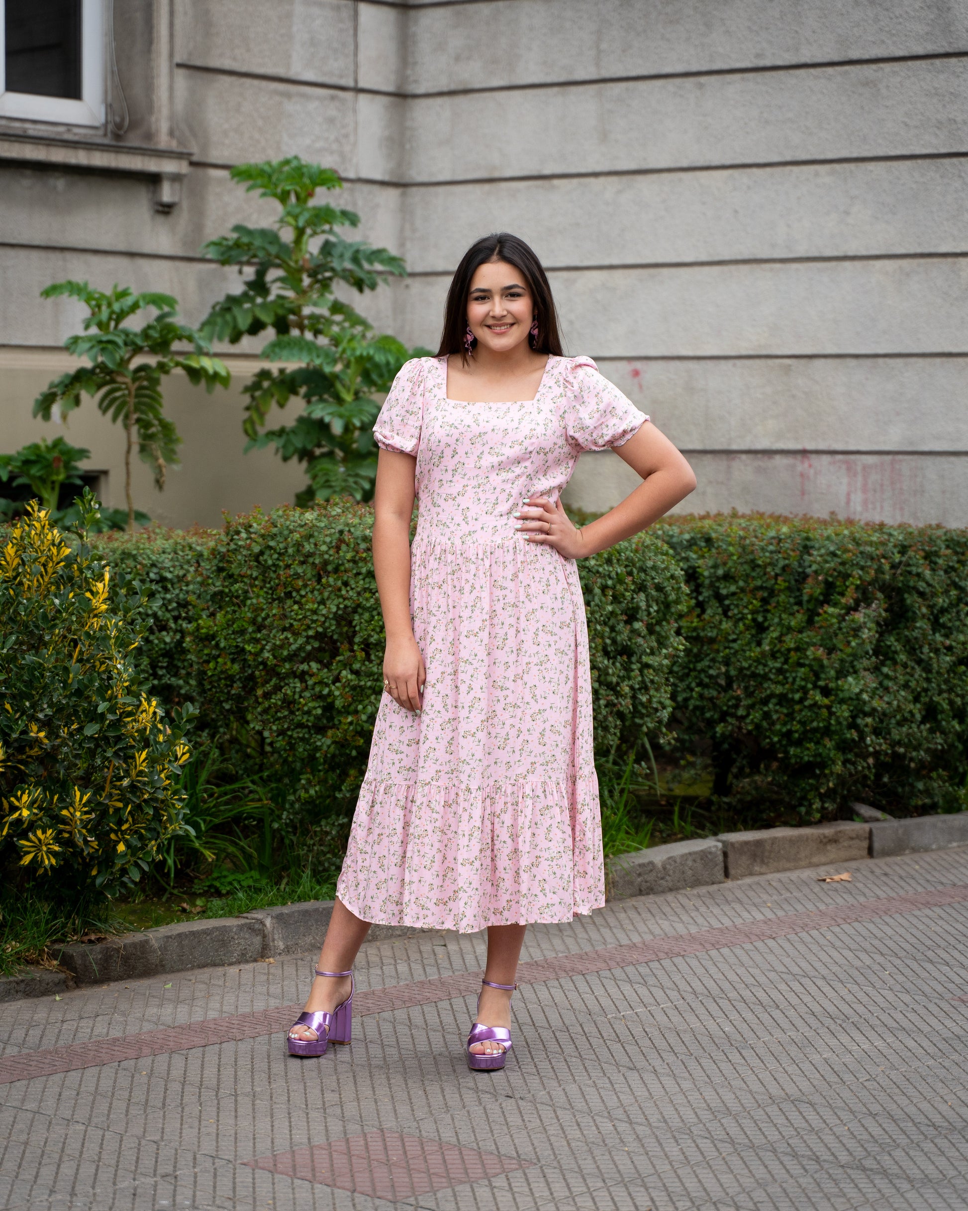 Vestido Bra3 Rosado Floreado