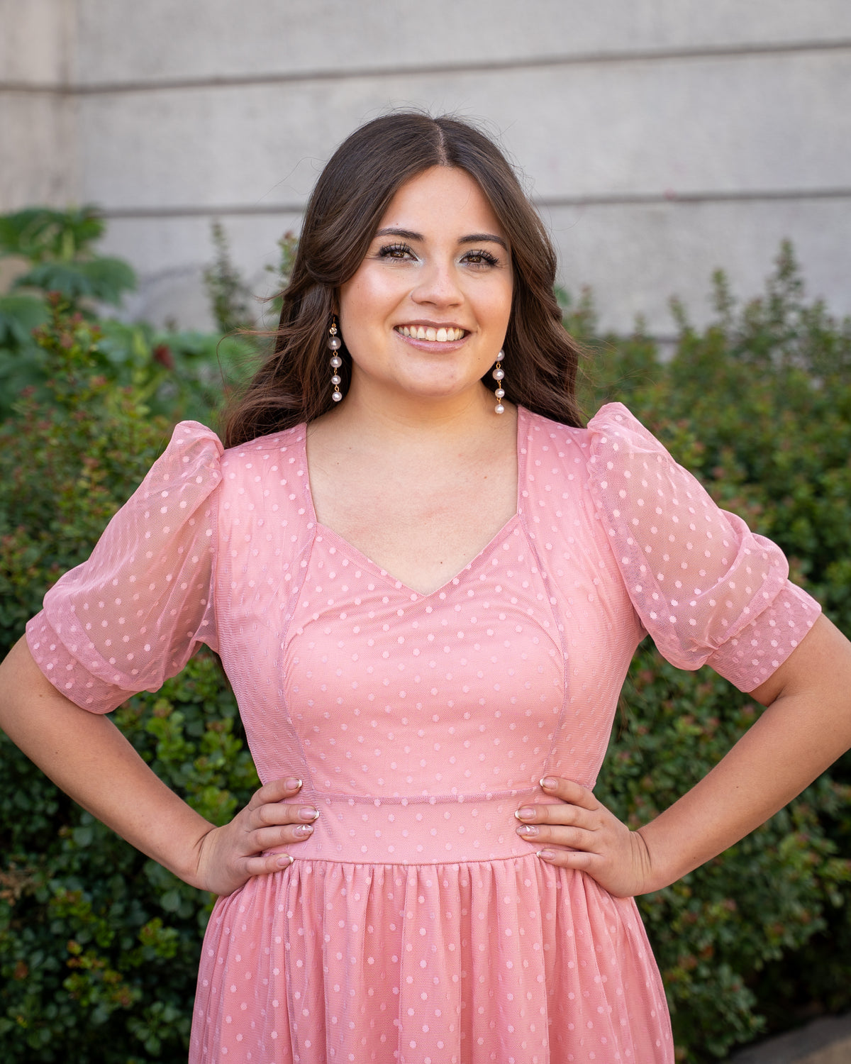 Vestido Bra4 Tull Rosado Puntos