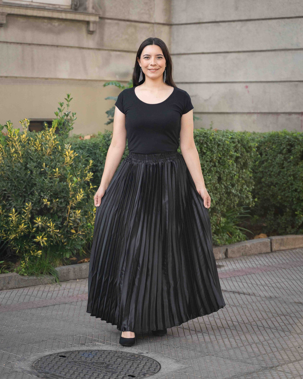 Falda Plizada Negra
