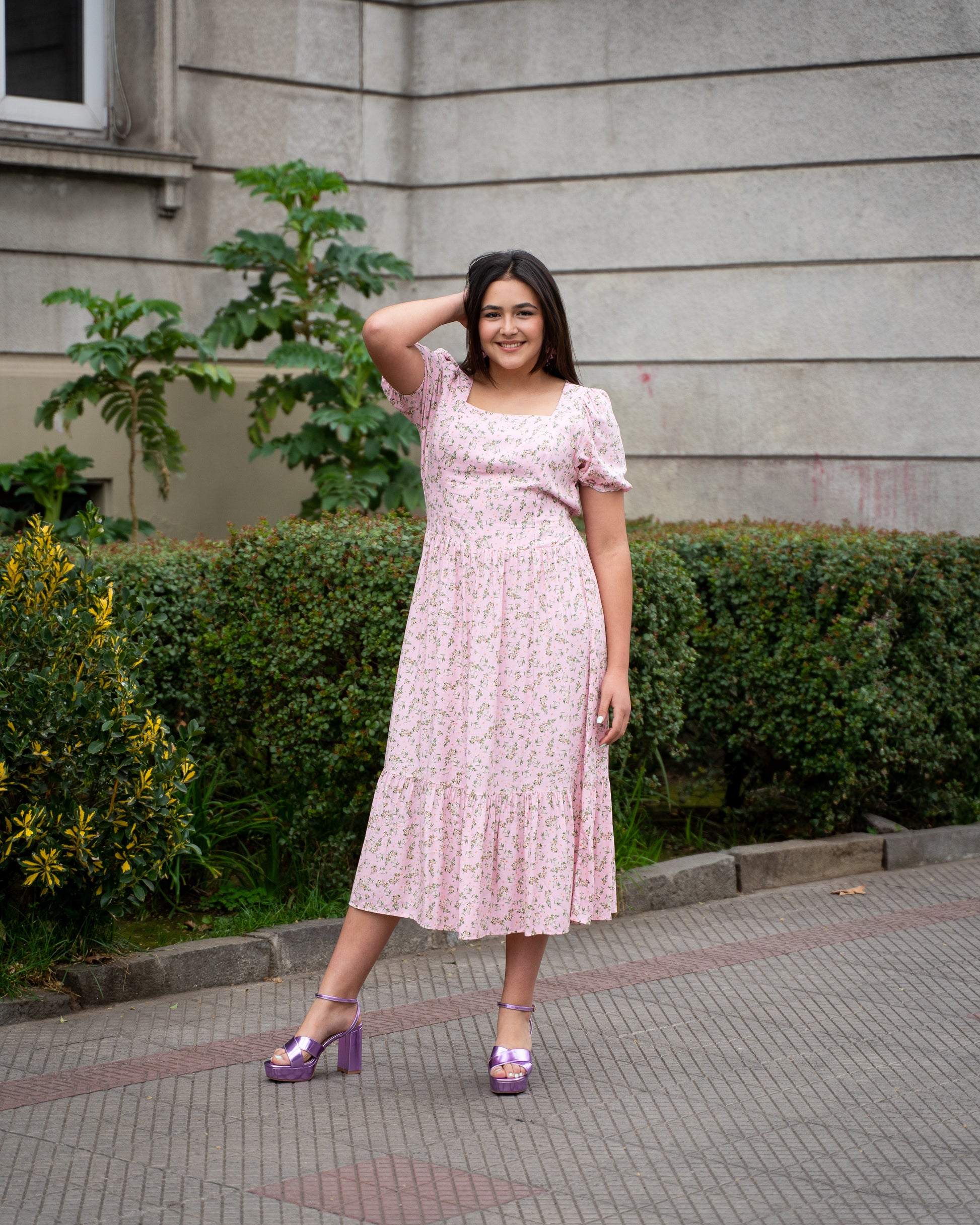 Vestido Bra3 Rosado Floreado