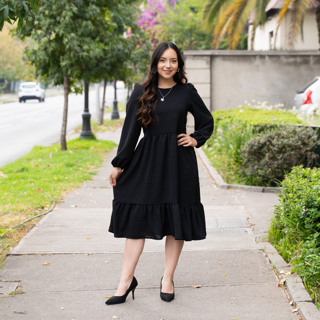 Vestido Plumeti Negro TC