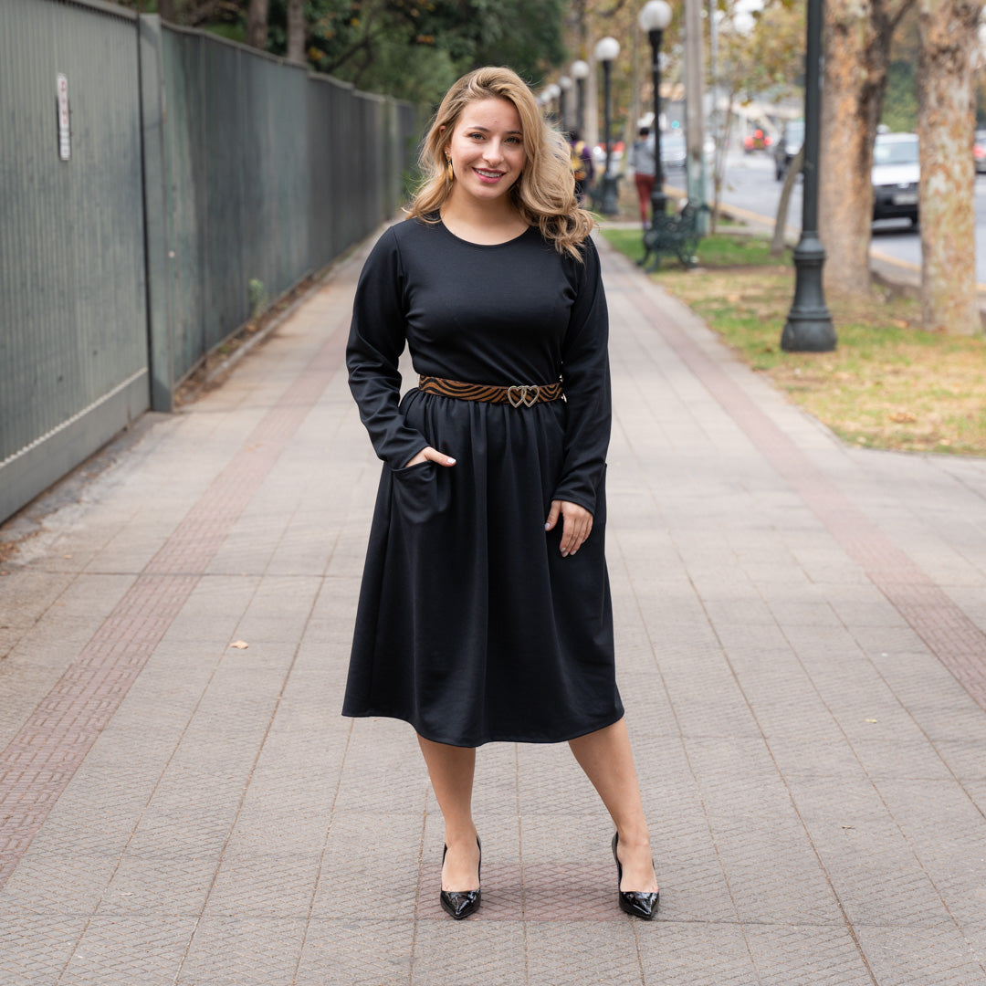 Vestido Bolsillos Negro