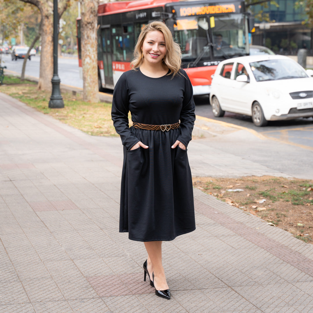 Vestido Bolsillos Negro