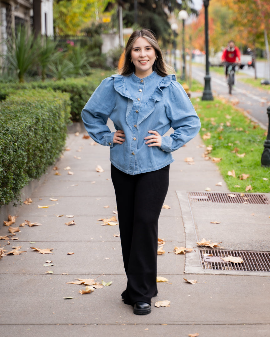 Blusa Jeans Medium Blue