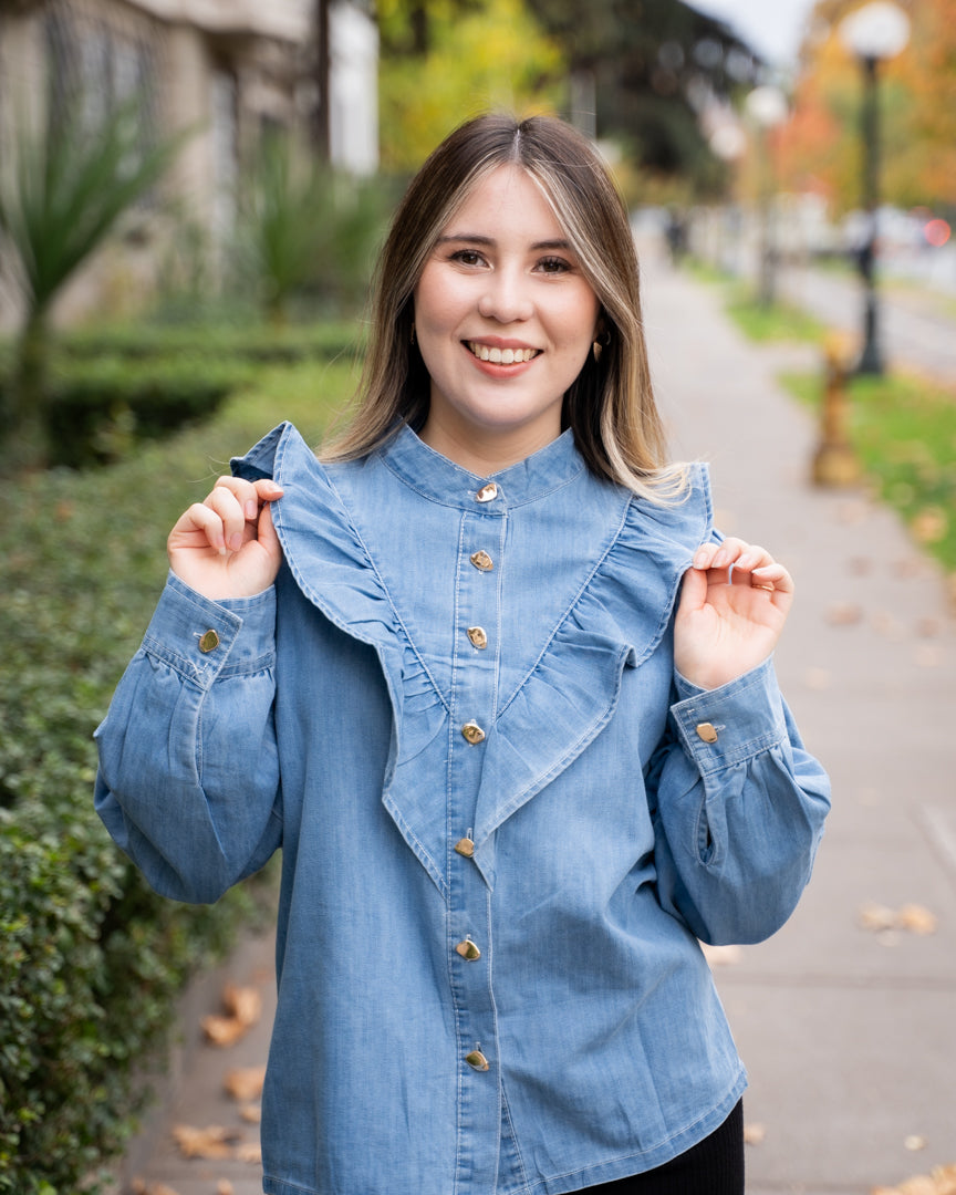 Blusa Jeans Medium Blue