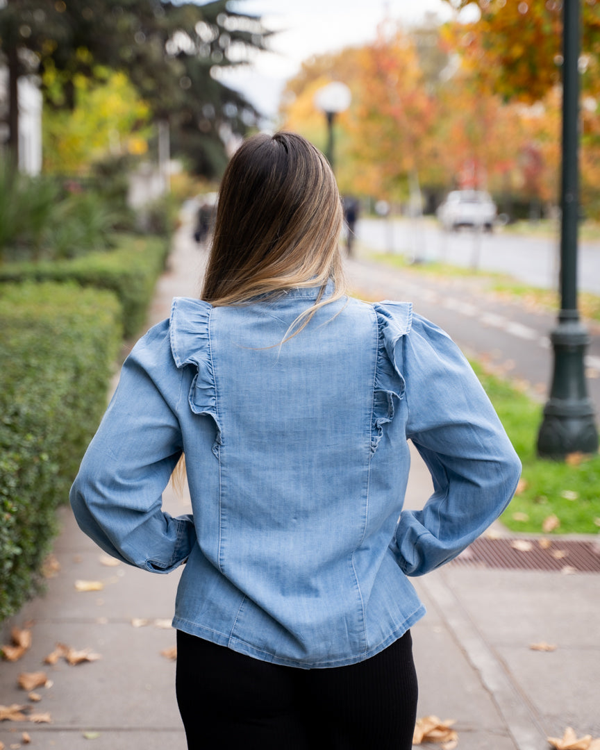 Blusa Jeans Medium Blue