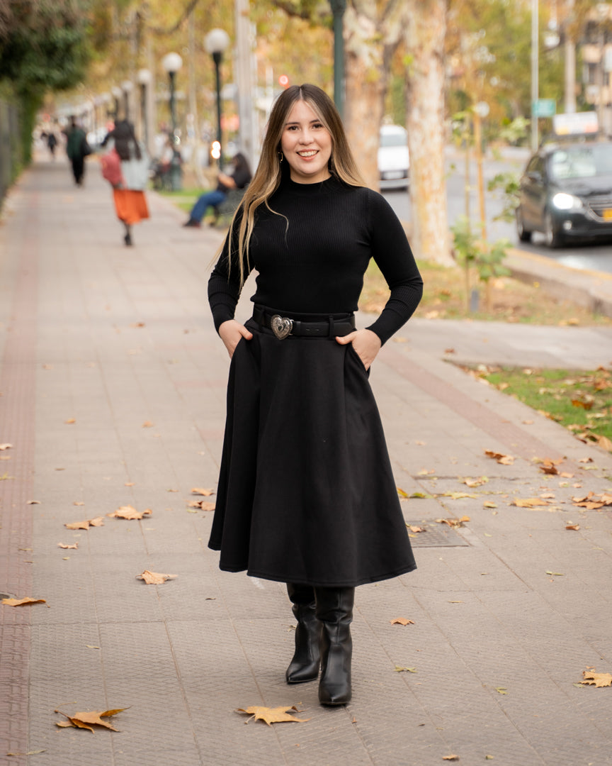 Falda Gamuza Negra