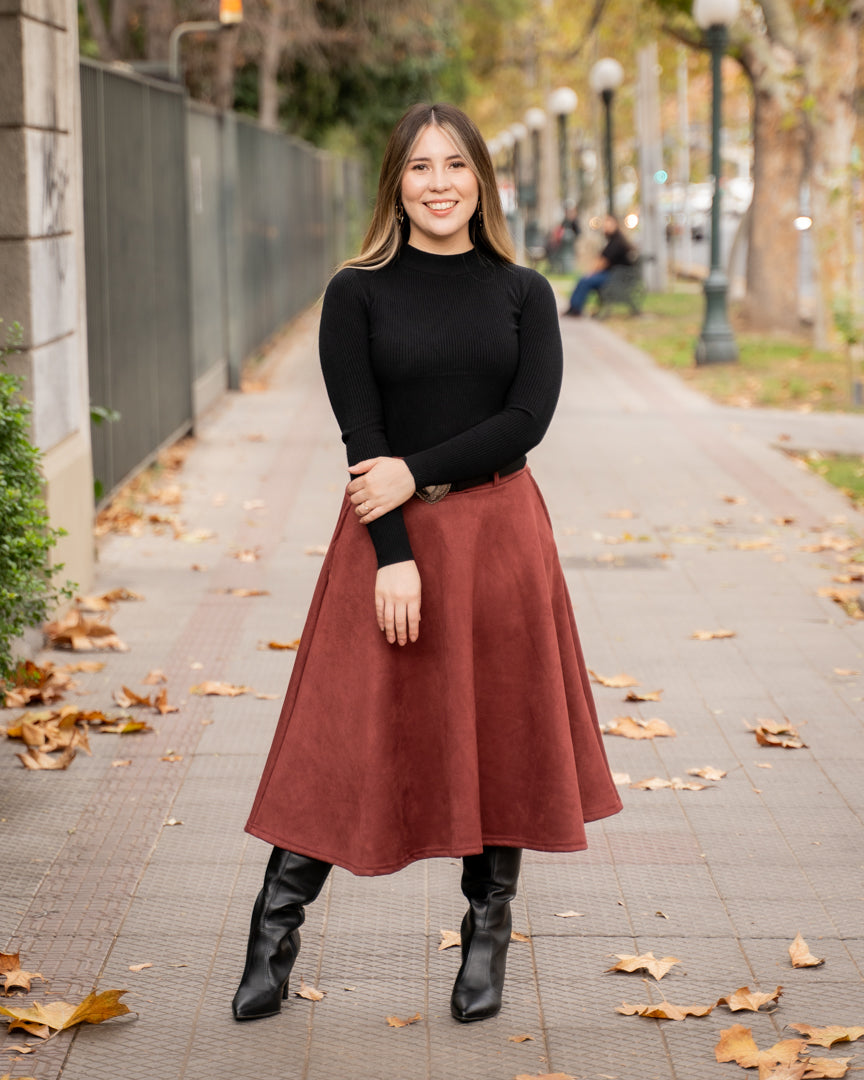 Falda Gamuza terracota