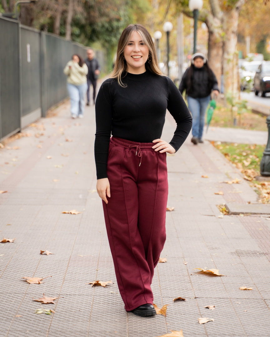 Pantalon Forrado Burdeo