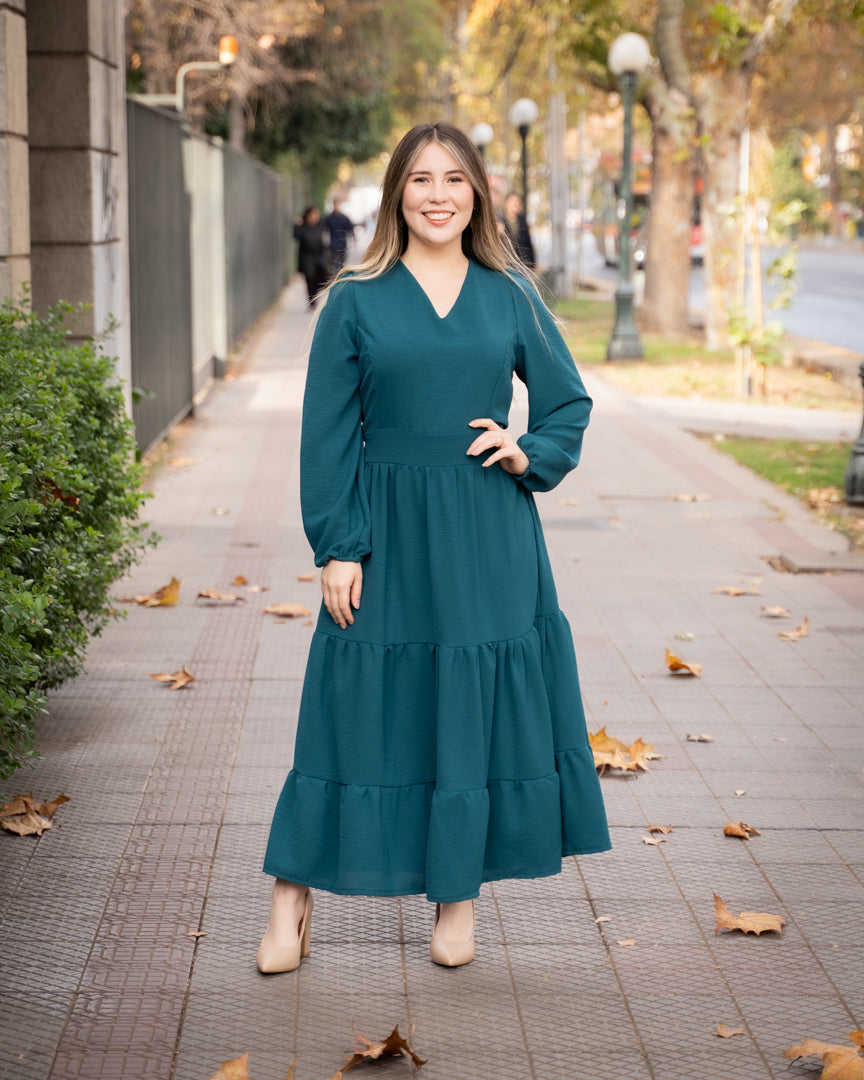 Vestido Brasil Verde Petroleo