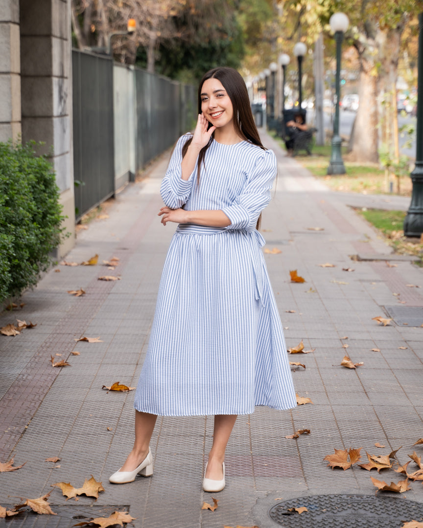 Vestido Rayas Gris