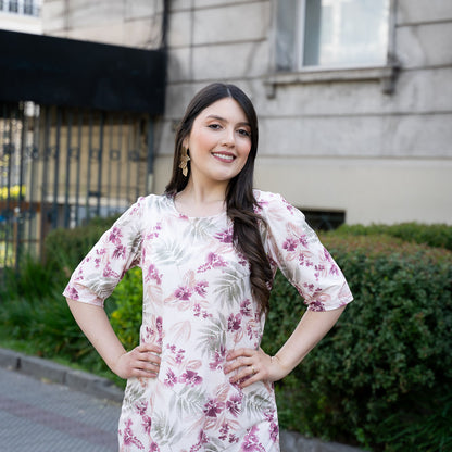 Vestido Godet Manga 3/4 BFBU