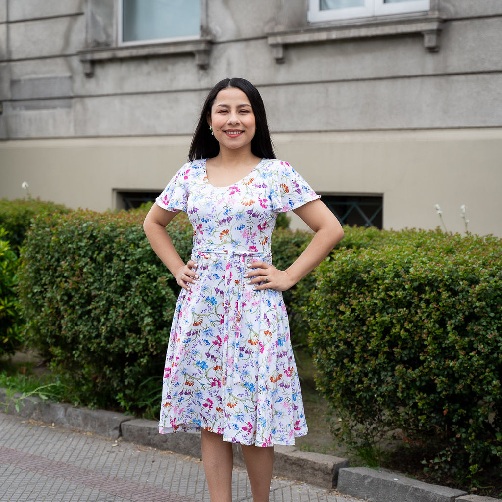 Vestido Cinturon Floreado