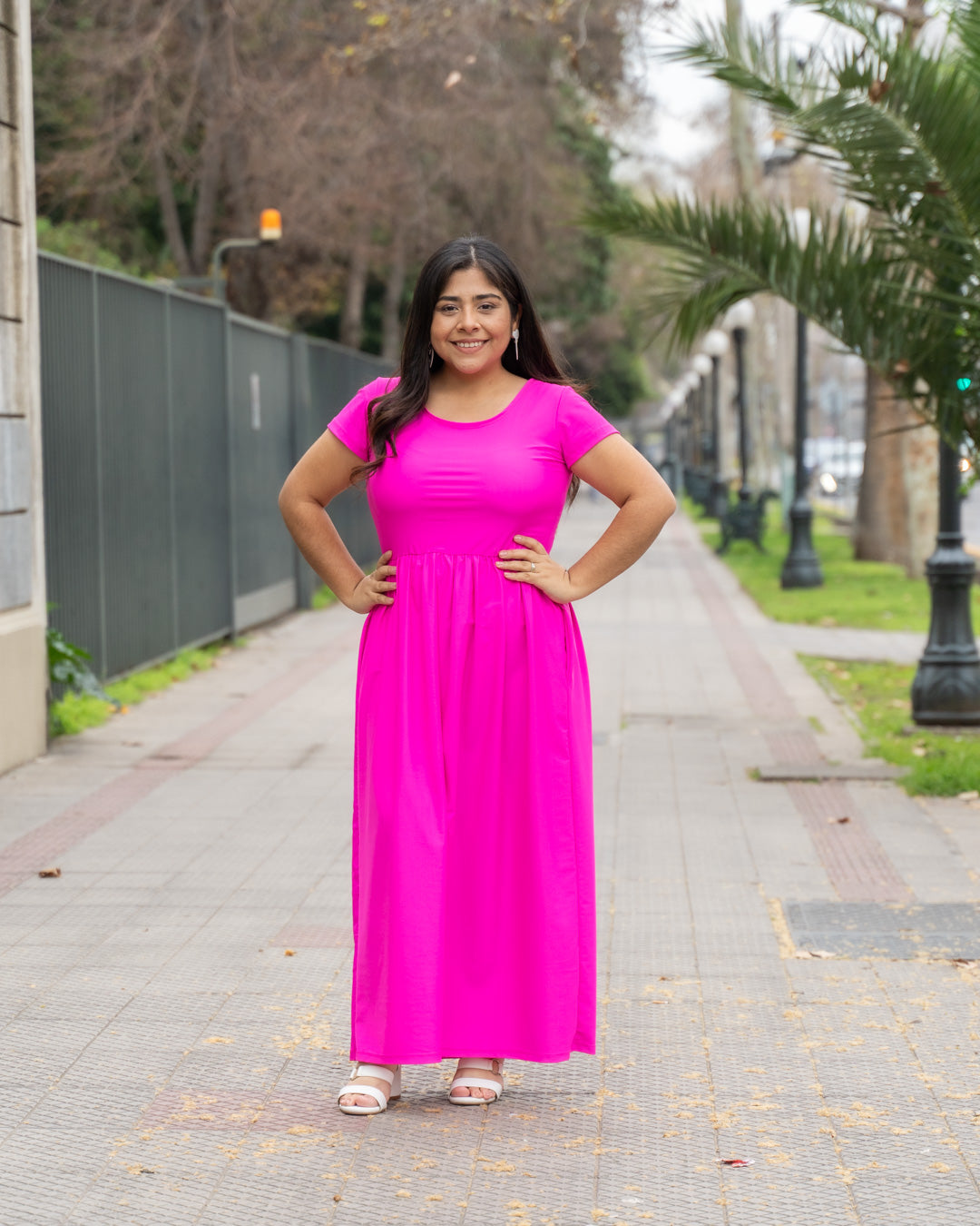Maxivestido Fucsia2